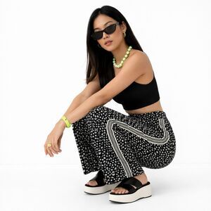 NWT Max Studio London Wide Leg Pants | Black Beige | XS